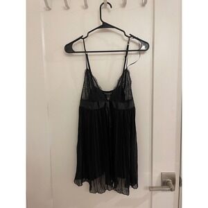 Victorias Secret Black Mini Lingerie Dress Babydoll Grunge Romantic